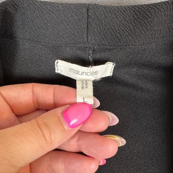 Maurices Womens Jacket Blazar Size L Black Open Front 3/4 Sleeves Pockets - Picture 2 of 8